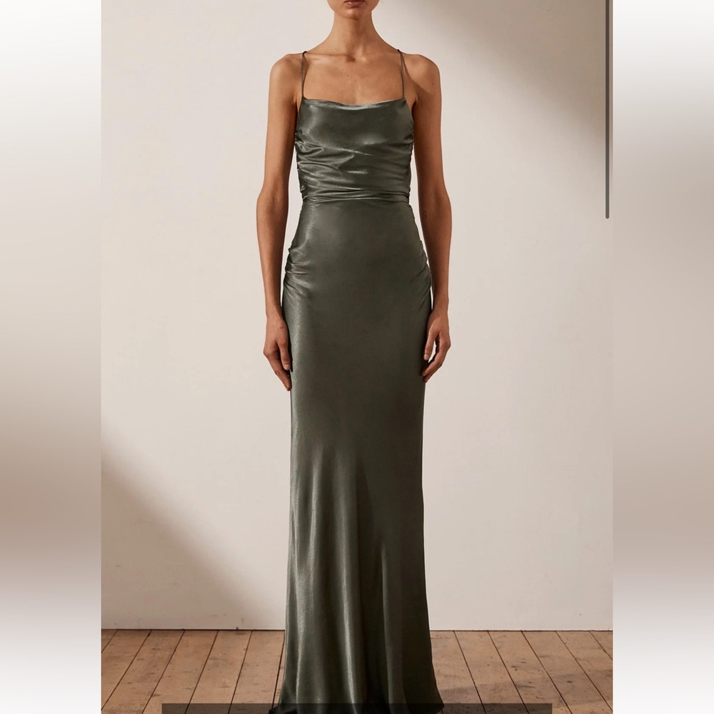 Shona Joy La Lune Lace Back Maxi Dress - Olive